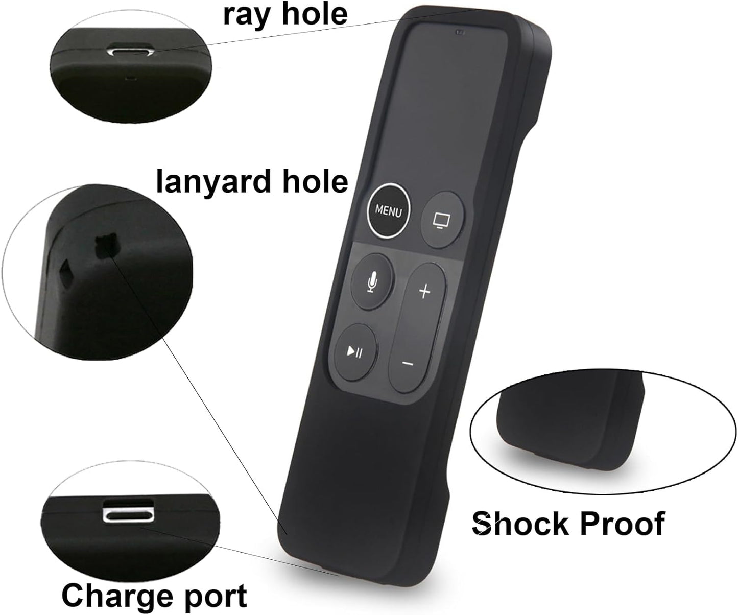 Silicone Case Compatible with Apple TV 4K 4Th 5Th Generation Siri Remote - Anti-Slip Shock Proof Soft Remote Cover Case Compatible with Apple TV 4K 4Th 5Th Gen Siri Remote Controller -Red